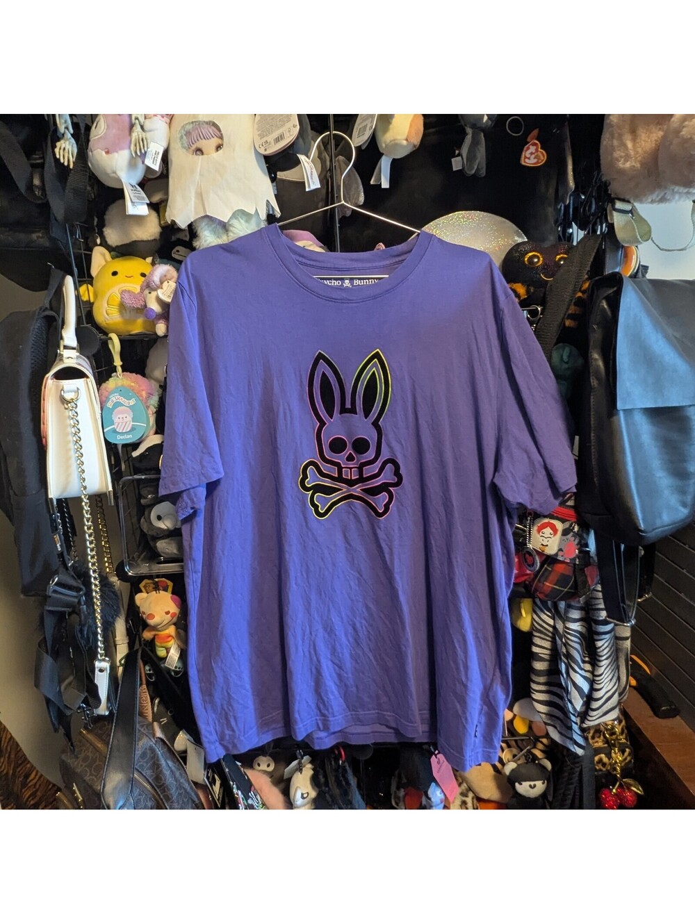 Psycho Bunny Purple Skull Crossbones Logo Graphic T Shirt